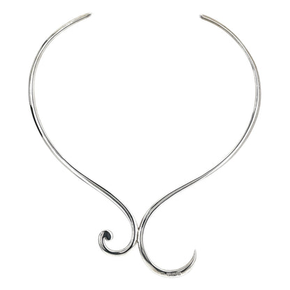 Silver Swirl Torque Necklace