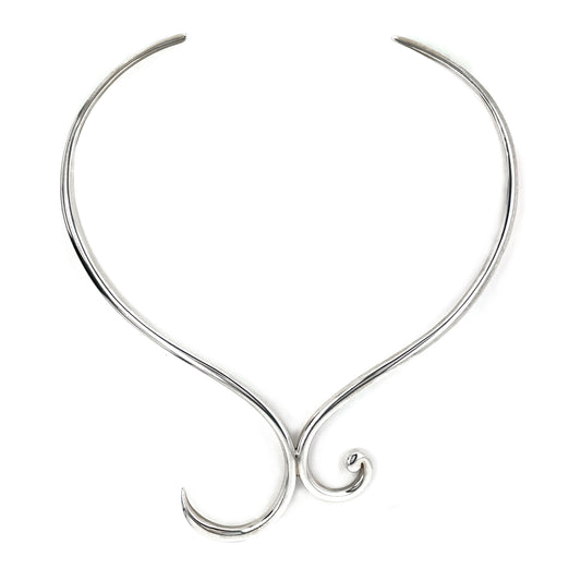 Silver Swirl Torque Necklace