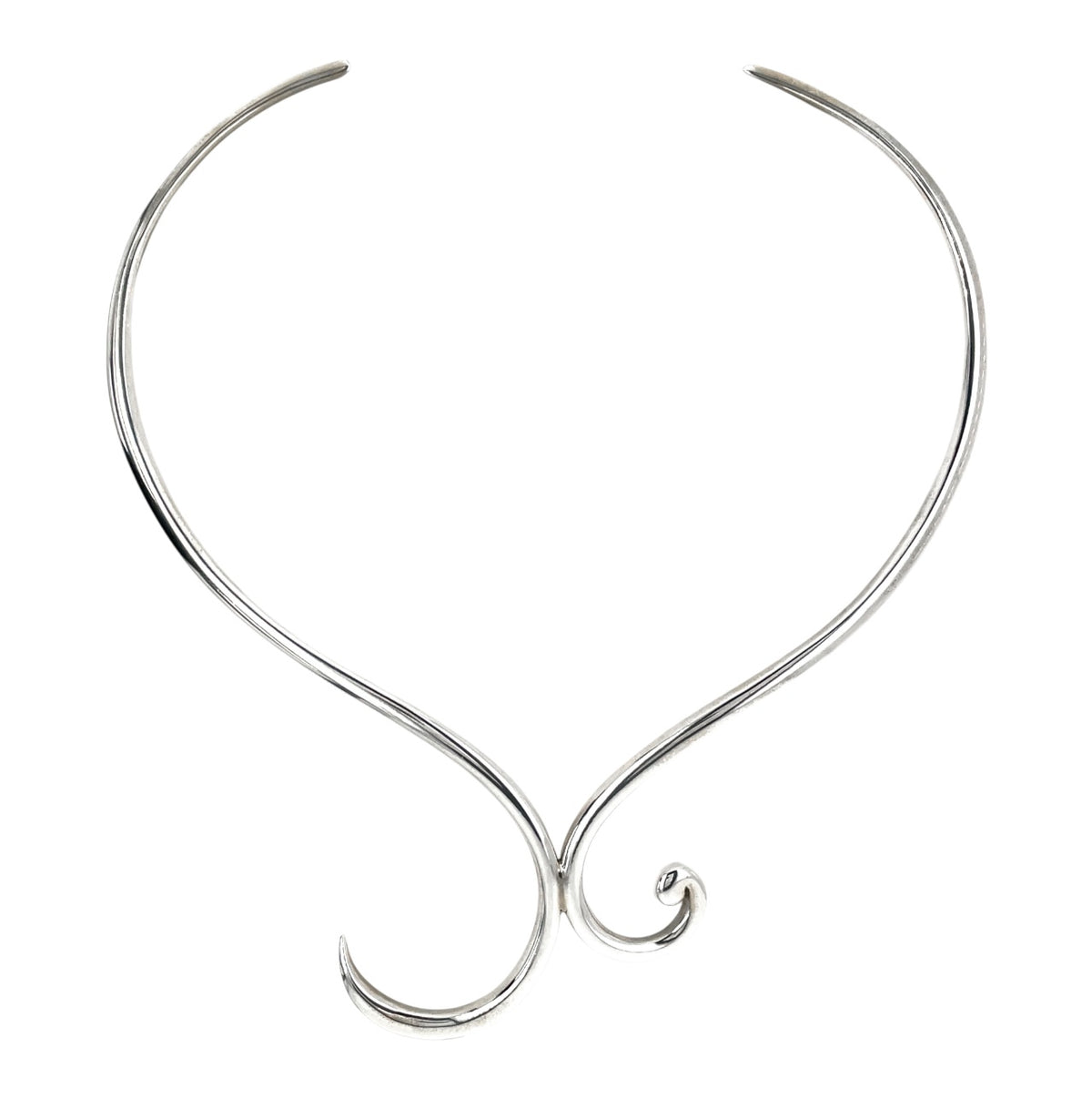 Silver Swirl Torque Necklace