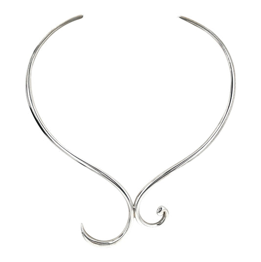 Silver Swirl Torque Necklace