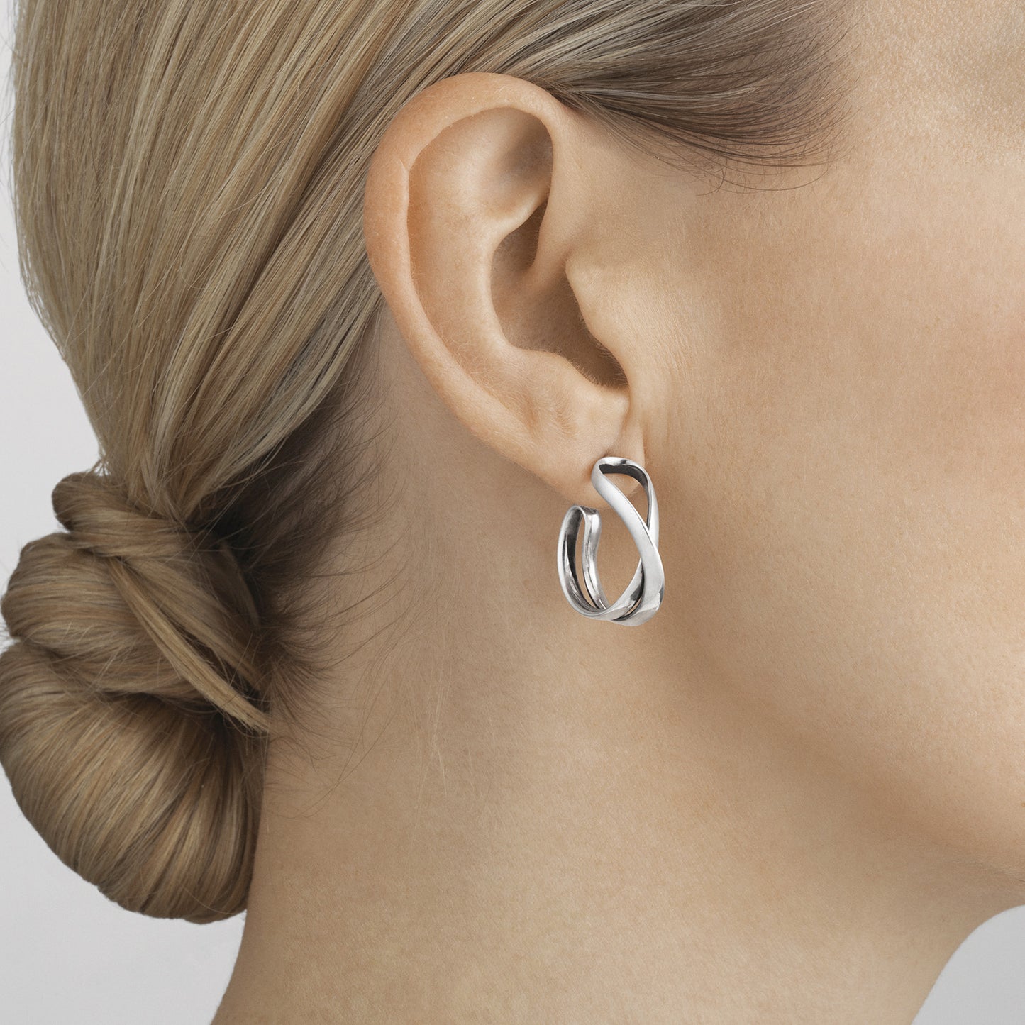 Silver Infinity Earhoops