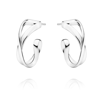 Silver Infinity Earhoops