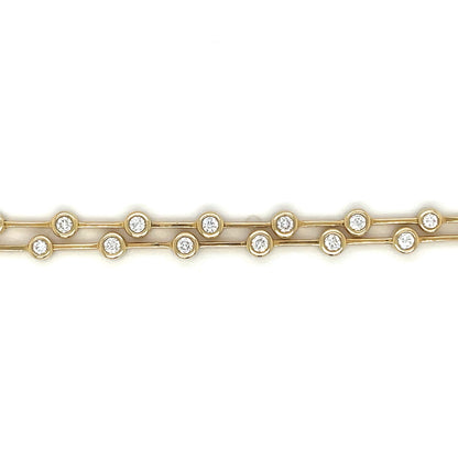 18ct Yellow Gold Double Layer Diamond Bracelet