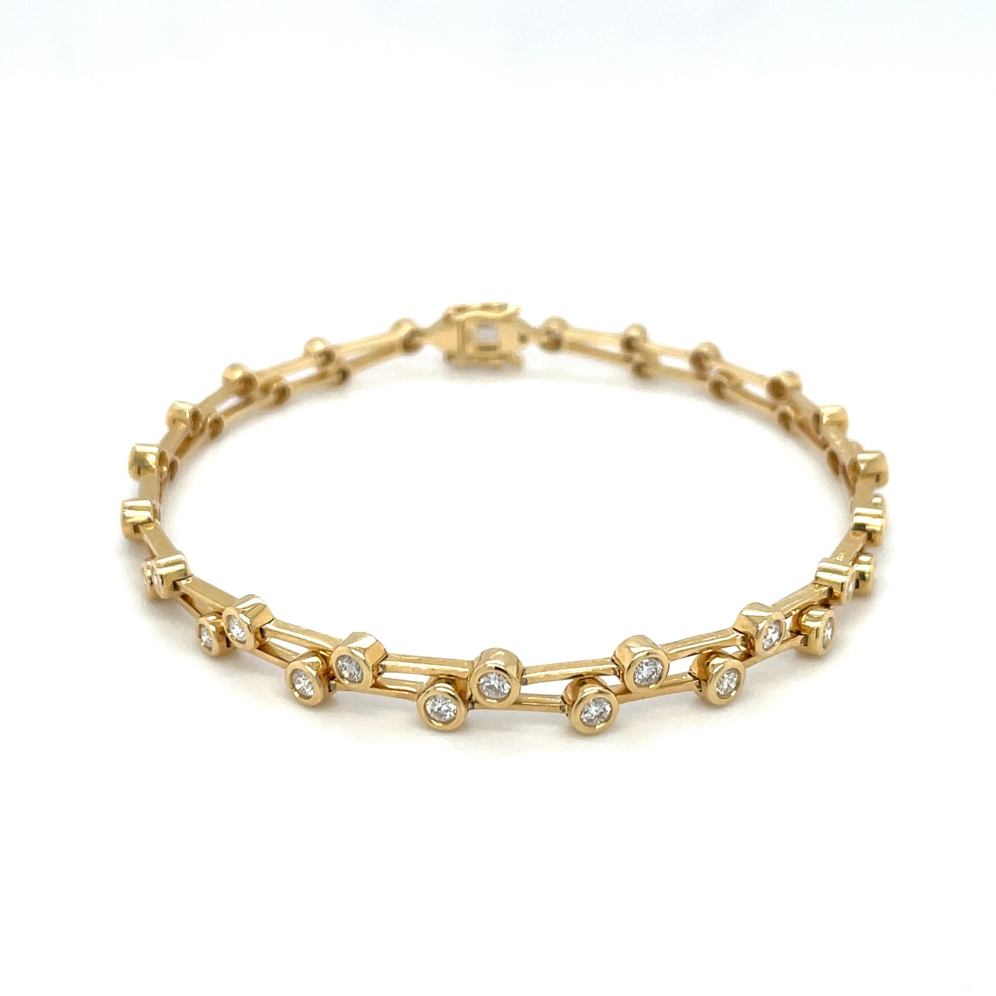 18ct Yellow Gold Double Layer Diamond Bracelet