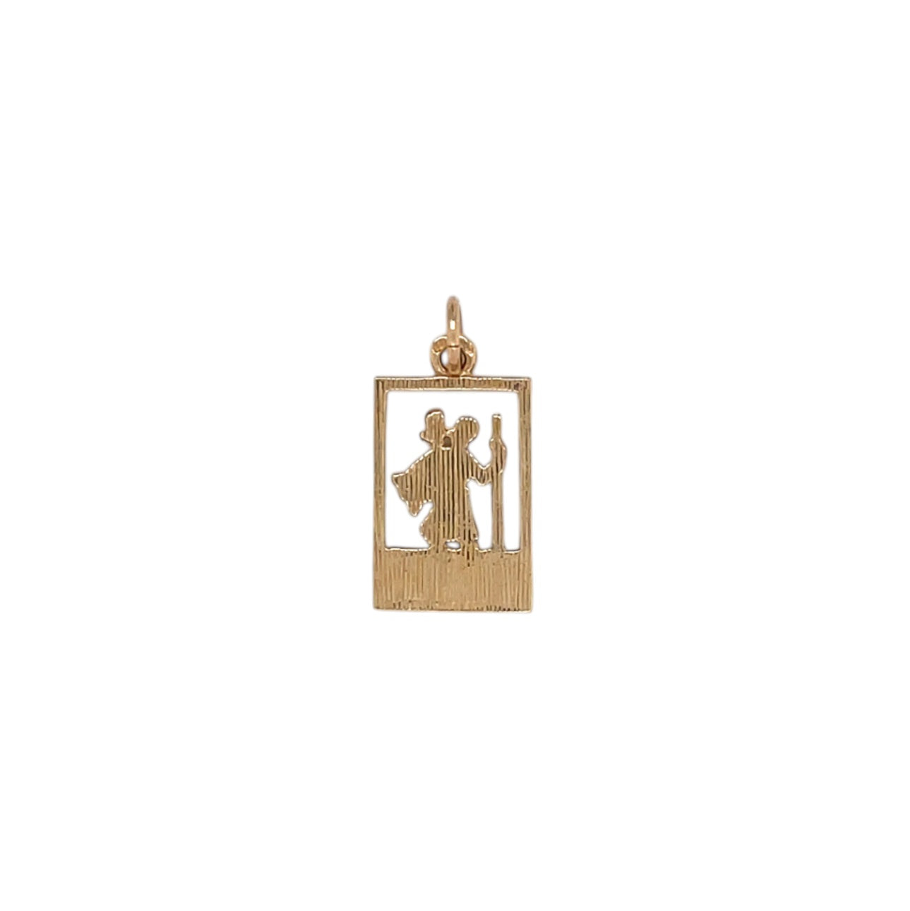 9ct Yellow Gold Square St Christopher Pendant