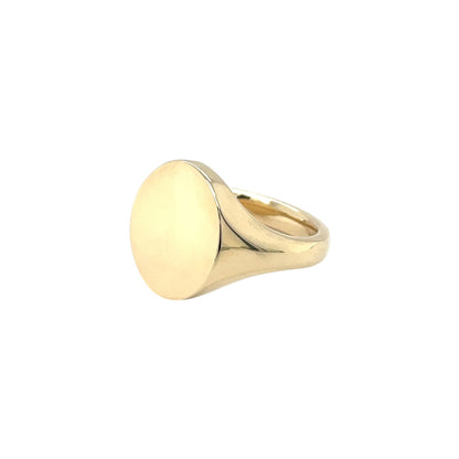 9ct Yellow Gold Oxford Oval Signet Ring (15.5x13mm)
