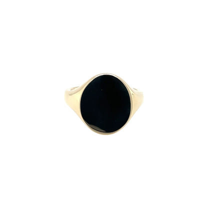 9ct Yellow Gold Oxford Oval Signet Ring (15.5x13mm)