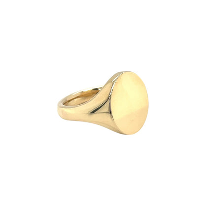 9ct Yellow Gold Oxford Oval Signet Ring (15.5x13mm)