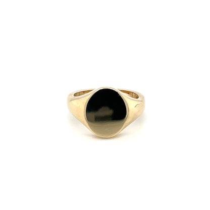 9ct Yellow Gold Oxford Oval Signet Ring (13x11mm)
