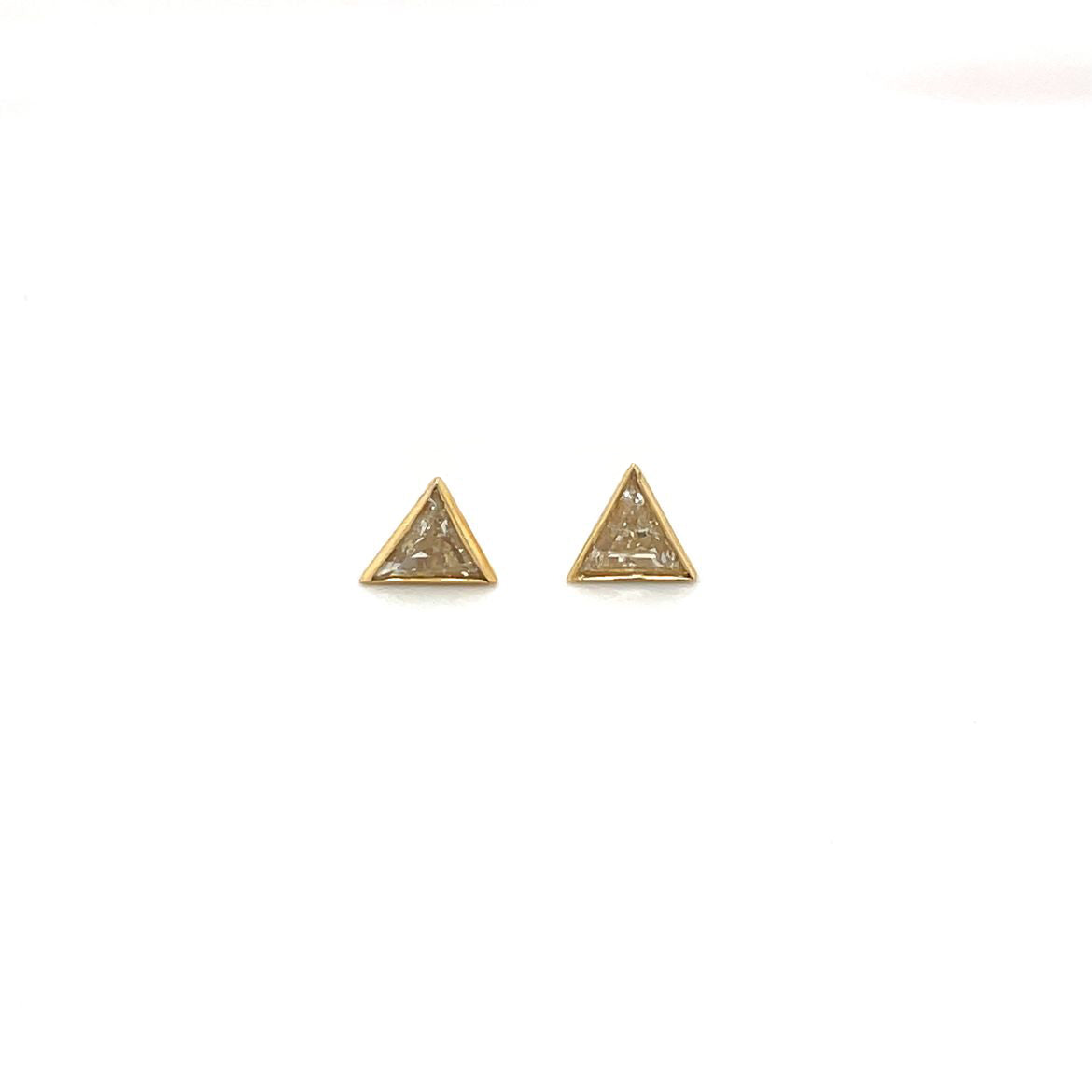18ct Yellow Gold Trillion Diamond Stud Earrings