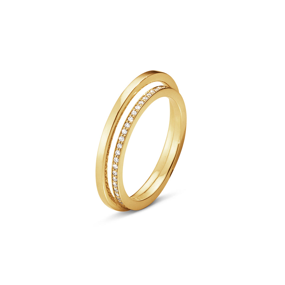 Yellow Gold Halo Ring (Size 54 / N)
