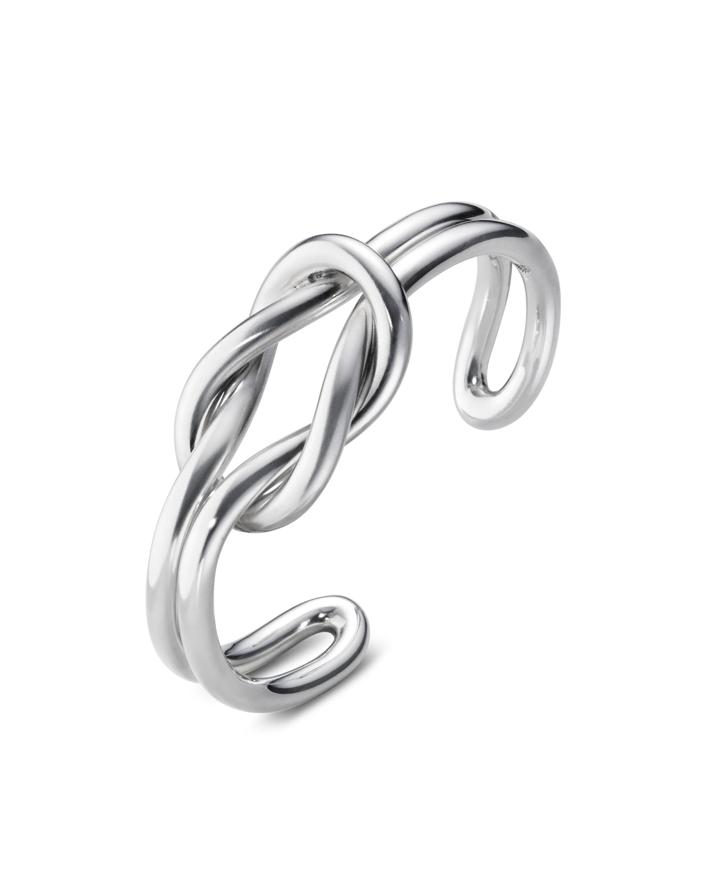 Silver Offspring Double Love Knot Bangle (M)