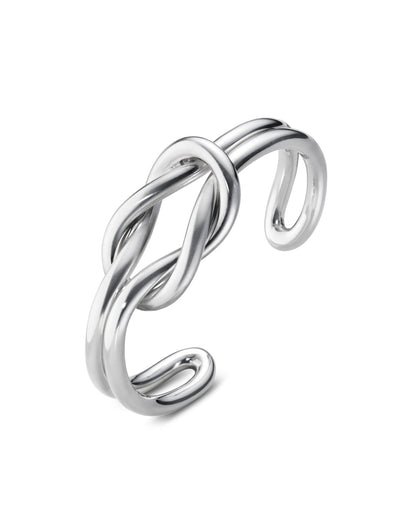 Silver Offspring Double Love Knot Bangle (M)