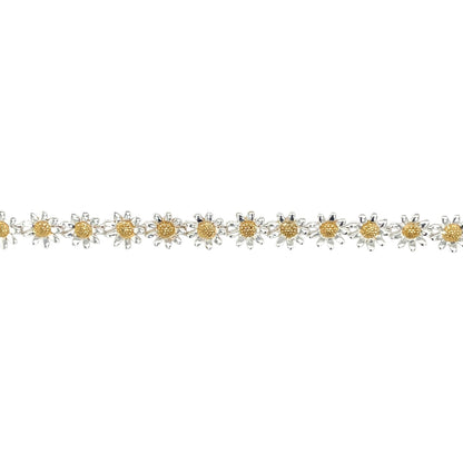 Silver Daisy Bracelet Small (7")