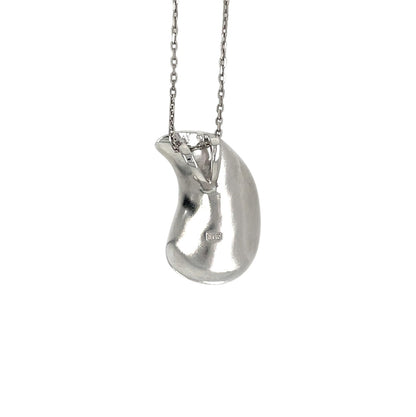 Silver Organic Leaf Penant & Chain (16-18")