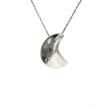 Silver Organic Leaf Penant & Chain (16-18")