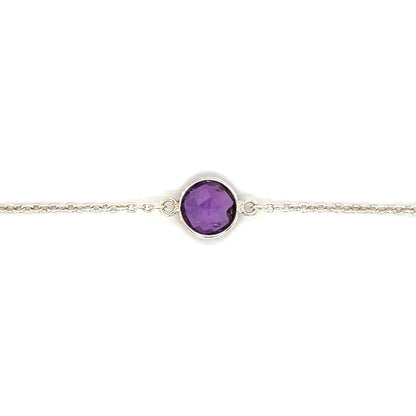 Silver Semi-Prescious Stone Station Necklace