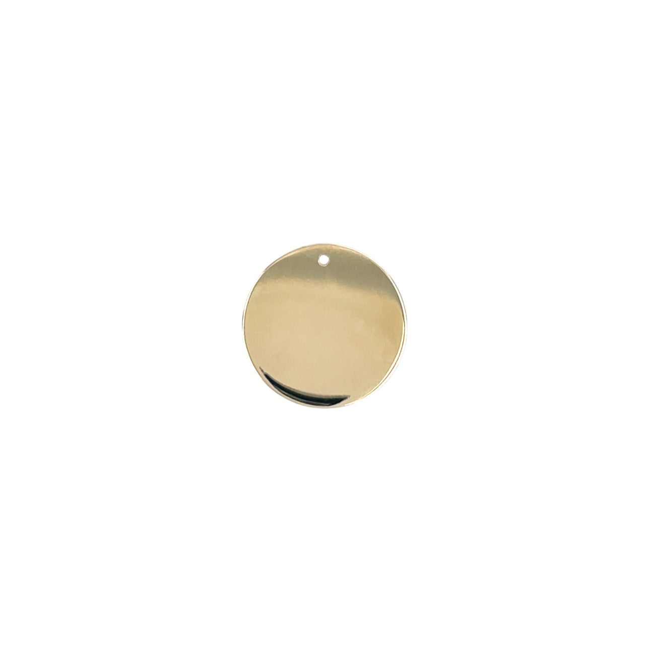 9ct Yellow Gold Round Disc Pendant (18mm)