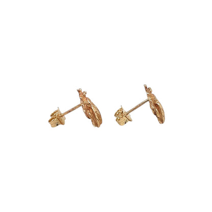 9ct Yellow Gold Bee Stud Earrings