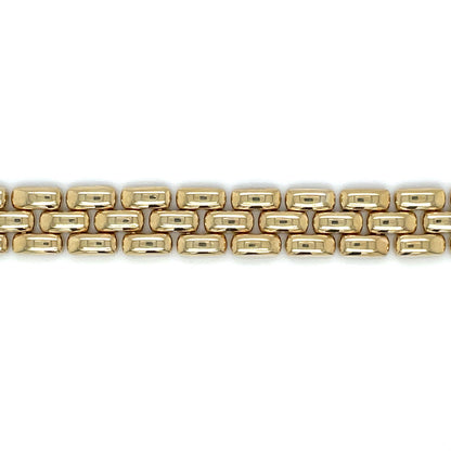 9ct Yellow Gold Three-Row Panther Bracelet