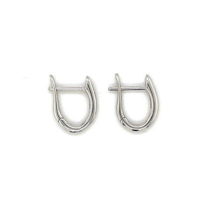 18ct White Gold Oval Huggie Hoop Earrings