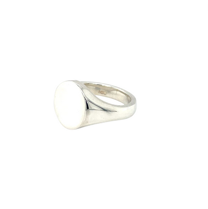 Silver Oxford Oval Signet Ring (13x11mm)