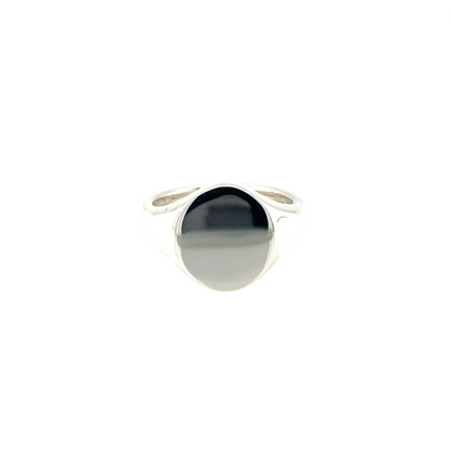 Silver Oxford Oval Signet Ring (13x11mm)