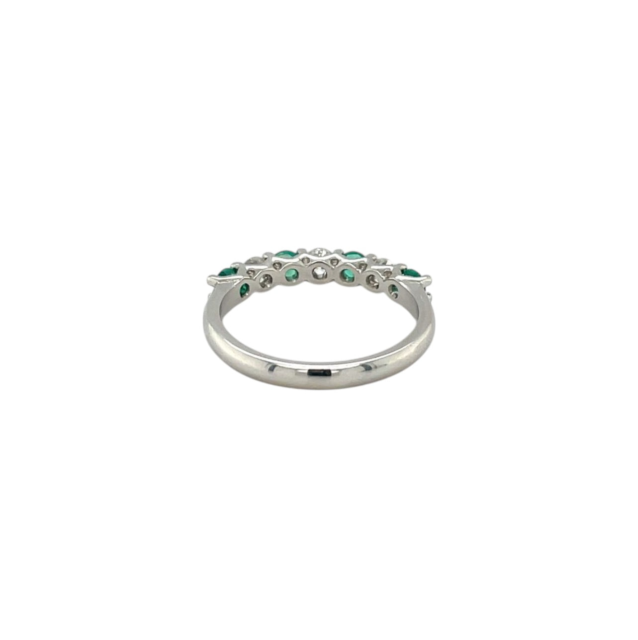 Platinum Emerald & Diamond Half-Set Eternity Ring (M)