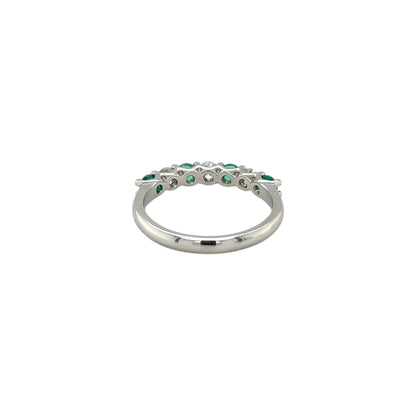 Platinum Emerald & Diamond Half-Set Eternity Ring (M)