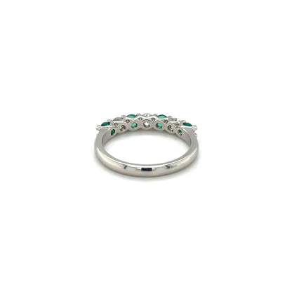 Platinum Emerald & Diamond Half-Set Eternity Ring