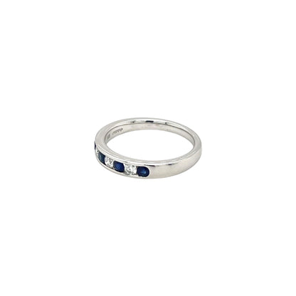 18ct White Gold Sapphire & Diamond Eternity Ring (M)