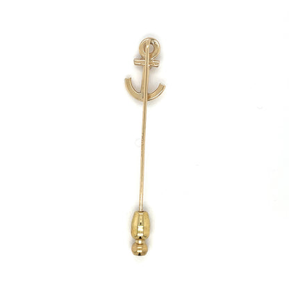 9ct Yellow Gold & Diamond Anchor Lapel Pin