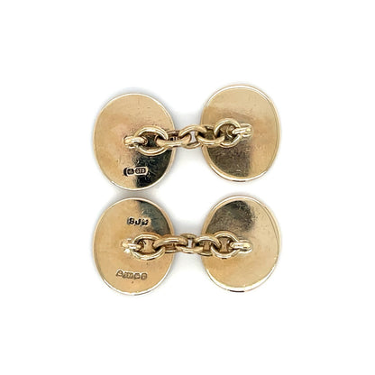 9ct Yellow Gold & Lapis Chain Cufflinks