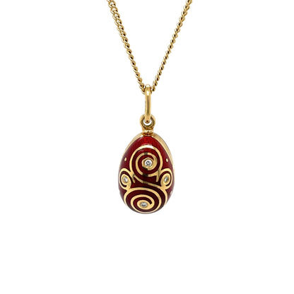 Diamond set Faberge egg pendant