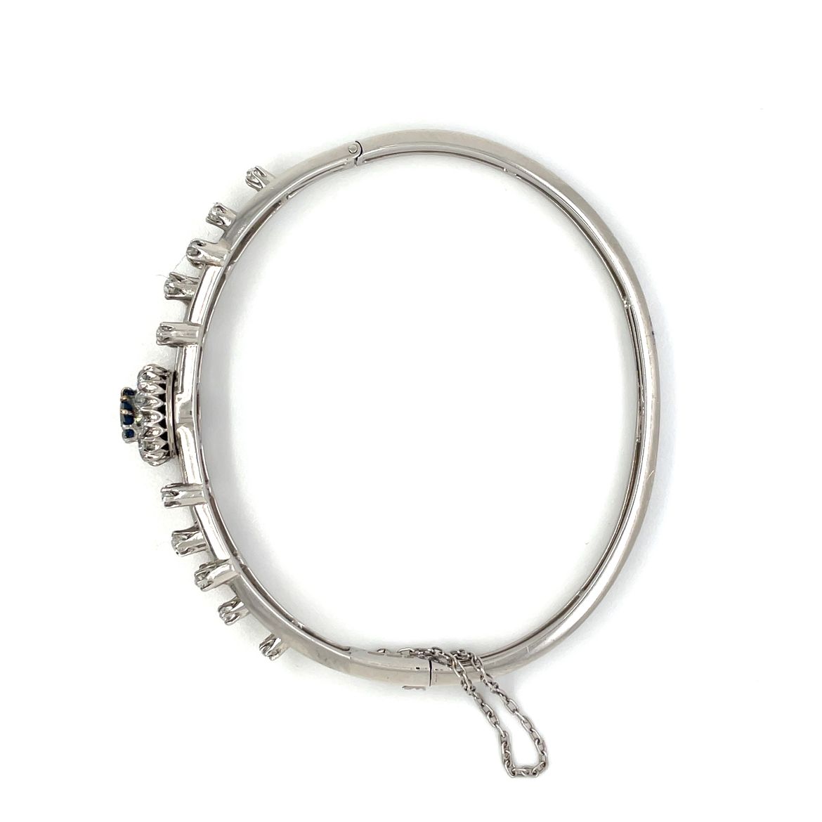 14ct White Gold Sapphire and Diamond Bangle