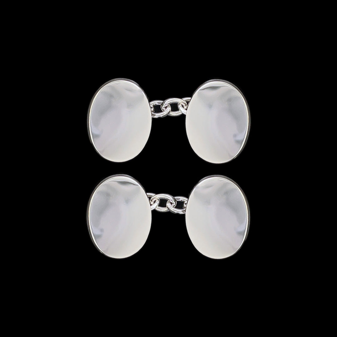 Silver Oval Cufflinks