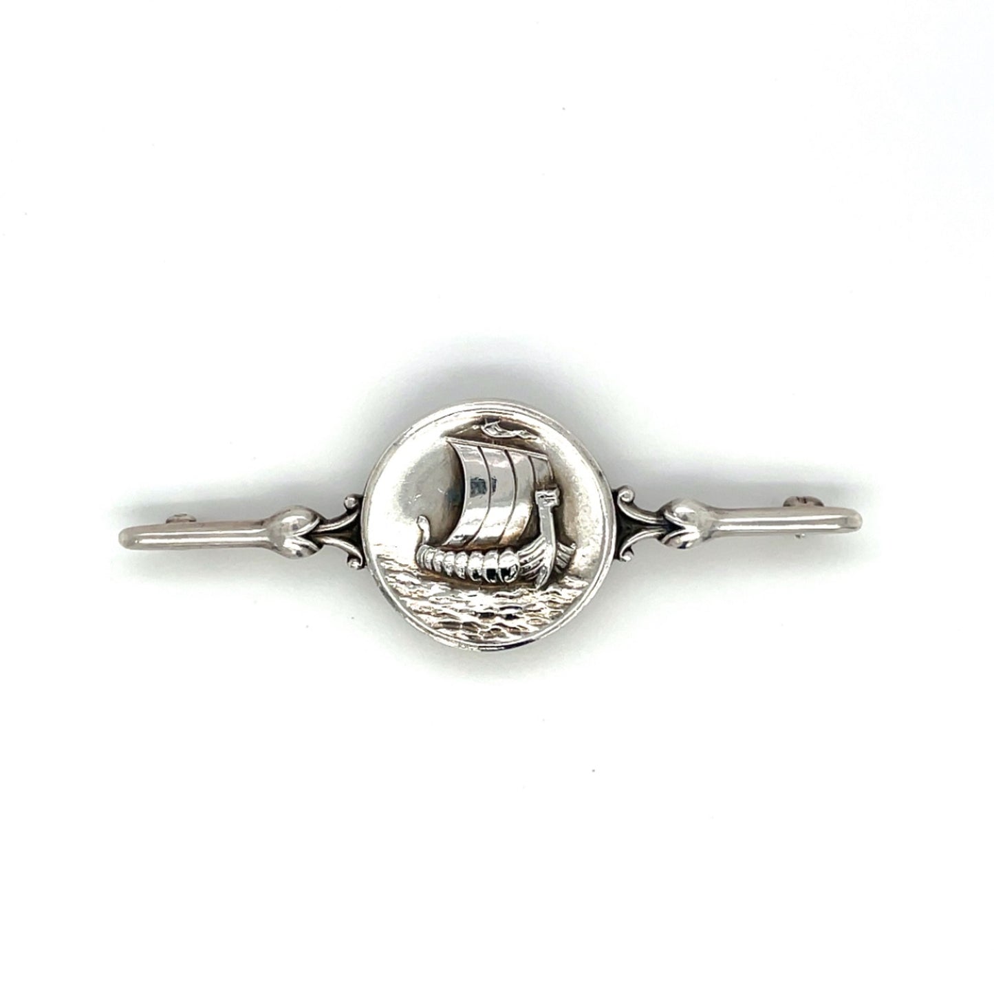 Silver Georg Jensen Viking Ship Brooch