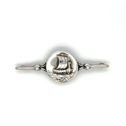 Silver Georg Jensen Viking Ship Brooch