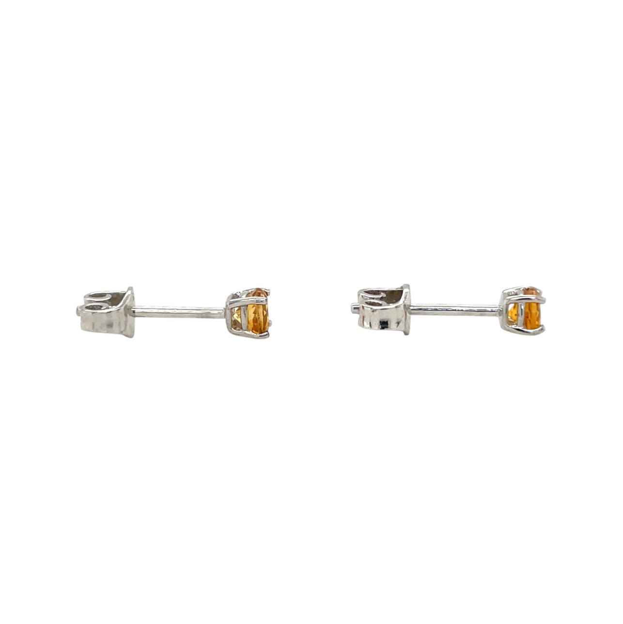 Silver Citrine Stud Earring