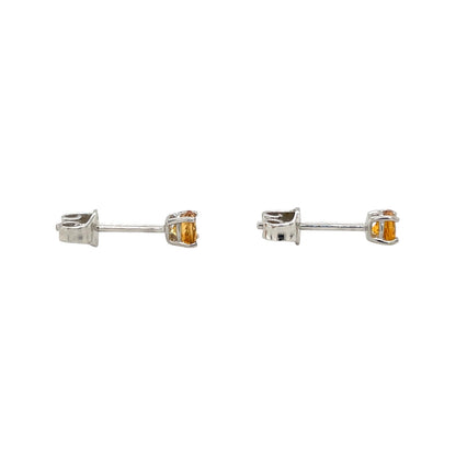 Silver Citrine Stud Earring