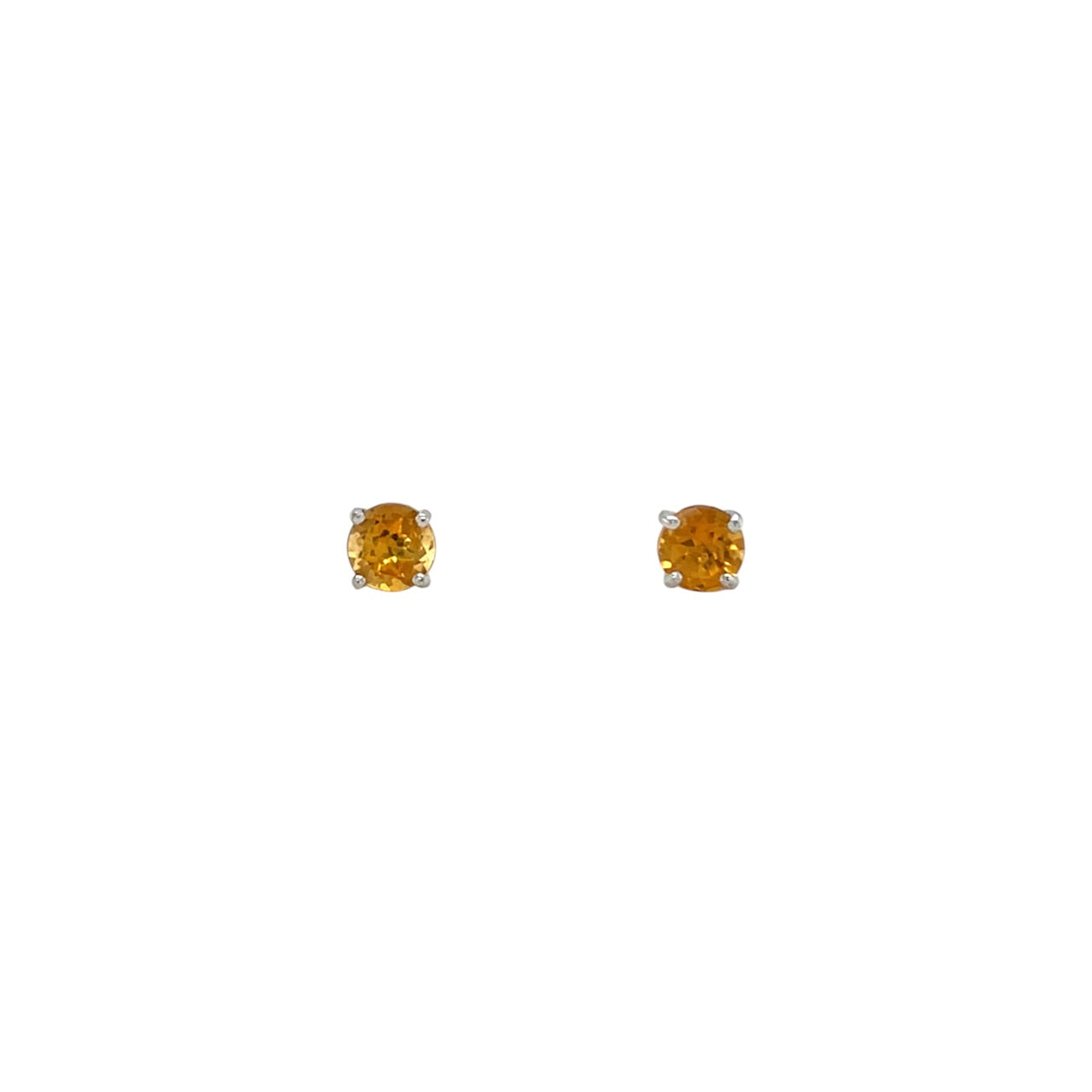 Silver Citrine Stud Earring