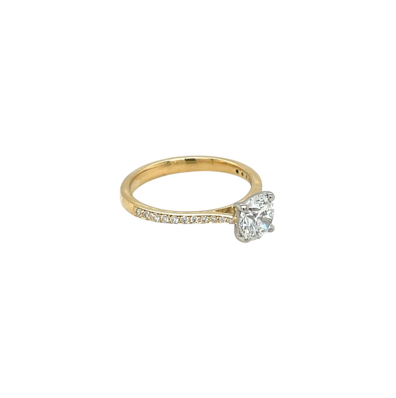 18ct Yellow Gold & Platinum Diamond Solitaire Ring (M)