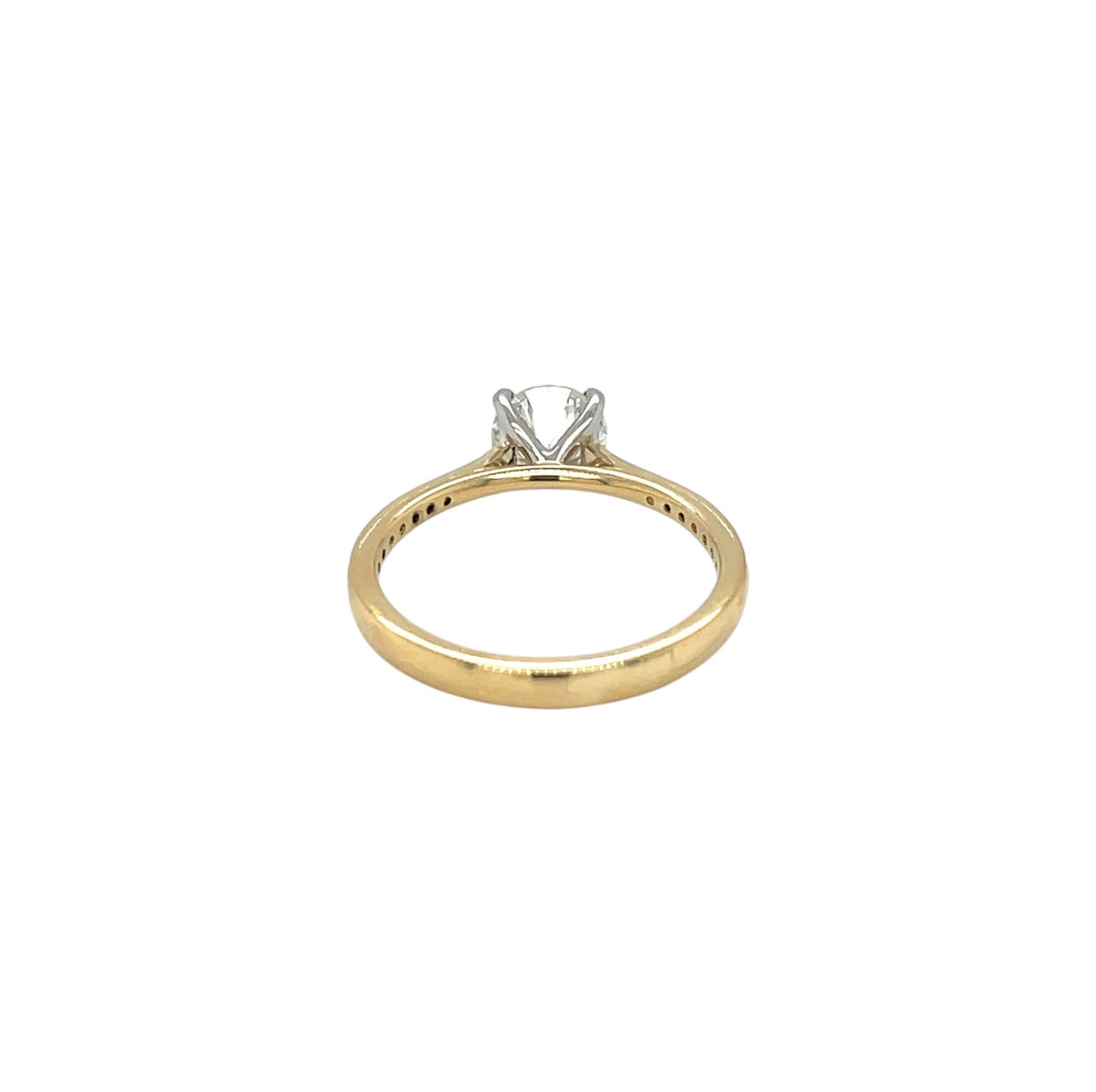 18ct Yellow Gold & Platinum Diamond Solitaire Ring (M)