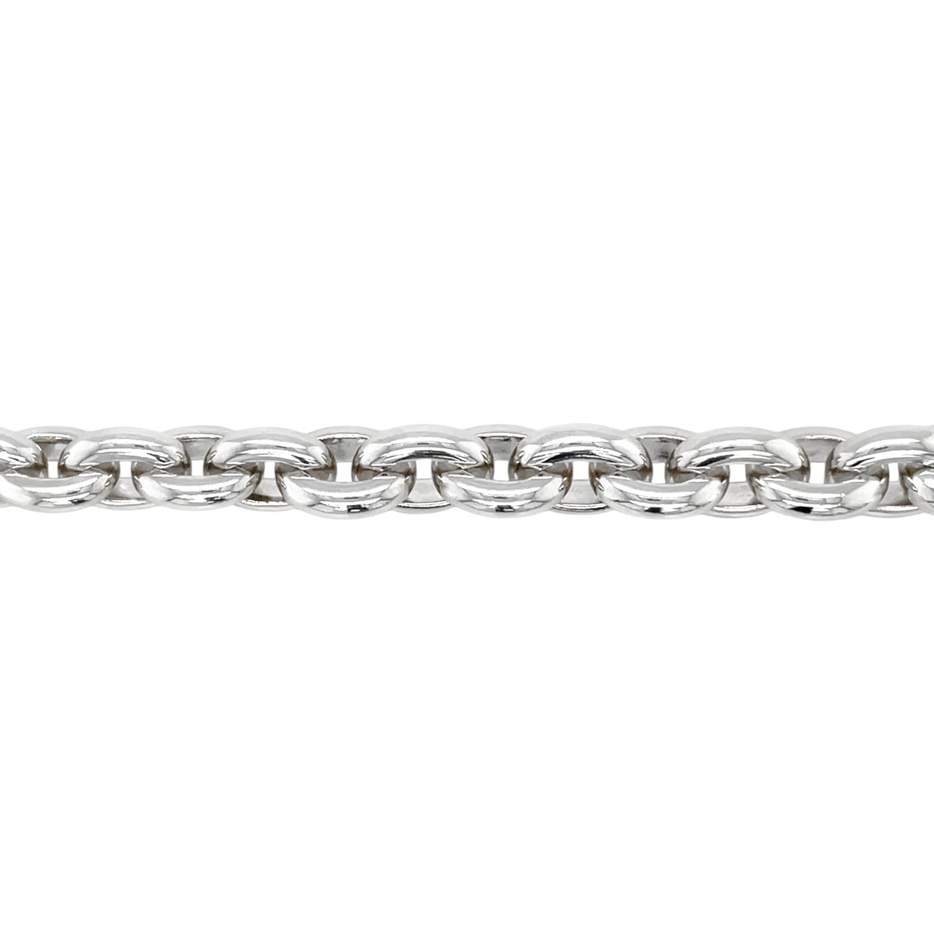 Silver Chunky Graduated Oval Link Necklace (18")