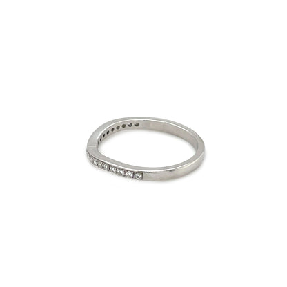 Platinum Wave Half Eternity Diamond Band