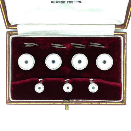 9ct White Gold & Mother of Pearl Cufflink Set