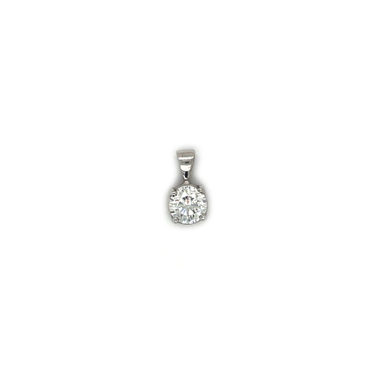 18ct White Gold Diamond Solitaire Pendant