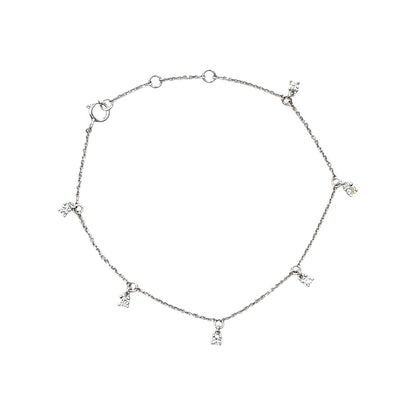 18ct White Gold Diamond Station Bracelet (7")