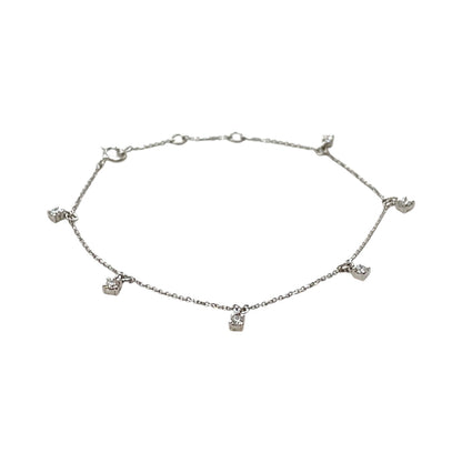 18ct White Gold Diamond Station Bracelet (7")