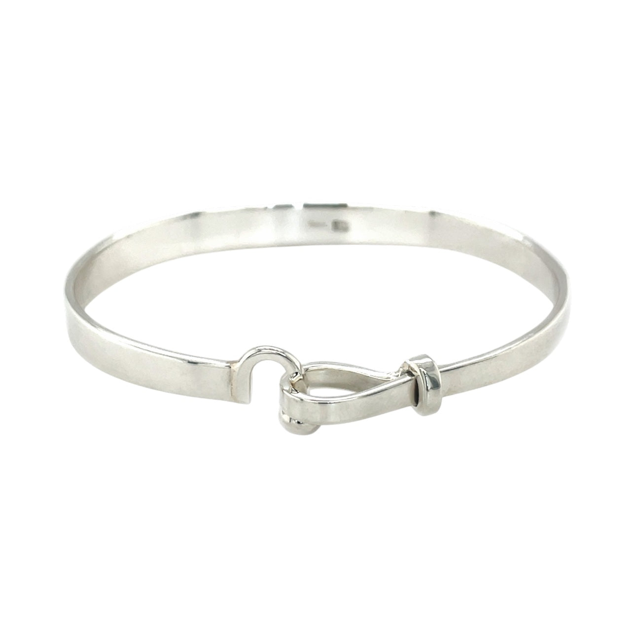 Silver Hook & Loop Modern Bangle